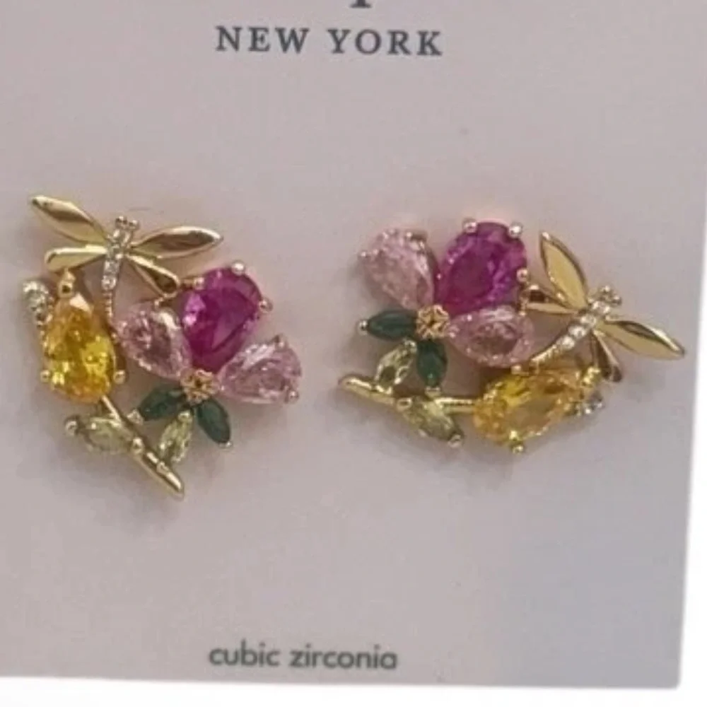 Kate Spade Pink and Yellow Cluster Earrings